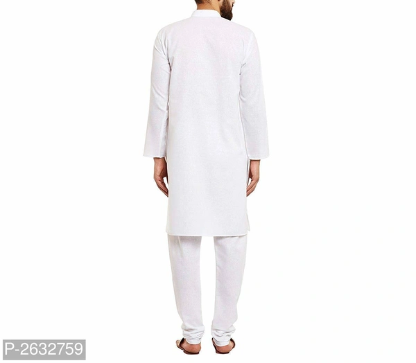 Eid Special Cotton Kurta Pyjama Set For Mens - XL, White