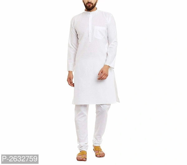 Eid Special Cotton Kurta Pyjama Set For Mens - White, 2XL