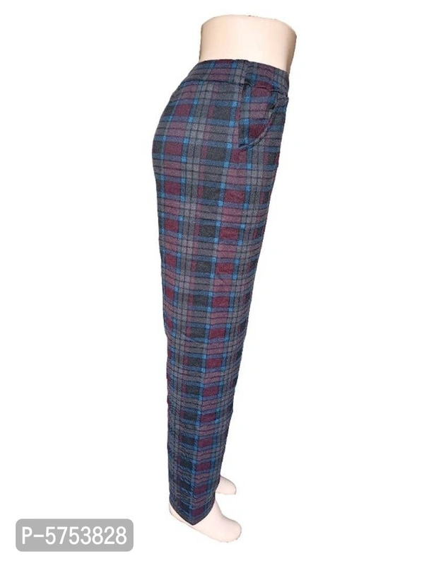 Women Winter Woolen Pajama Pants Warm Thermal Pajama - Multicoloured