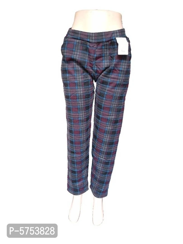 Women Winter Woolen Pajama Pants Warm Thermal Pajama - Multicoloured