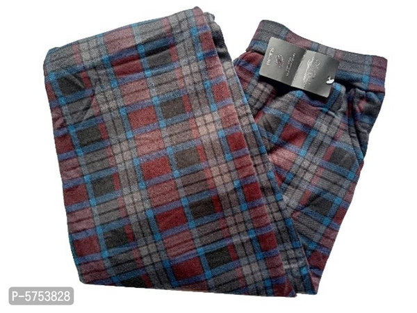 Women Winter Woolen Pajama Pants Warm Thermal Pajama - Multicoloured