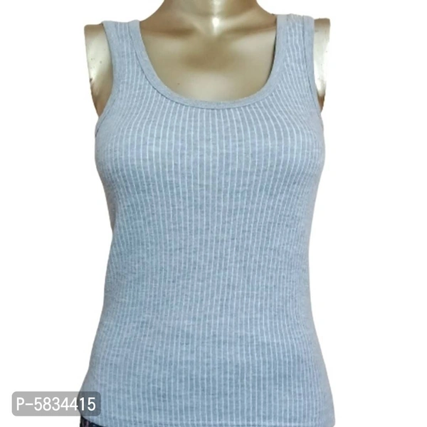 Lavennder Premium Quilted Thermal Sleeveless Thermal Top | Grey - M