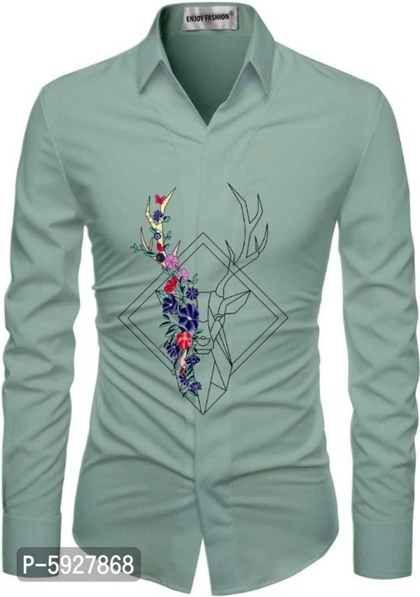 Trendy Stylish Polycotton Printed Clothing Fabric for Men - Green