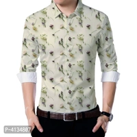 Off White Poly Blend Unstitched Shirt Piece - Off White, M