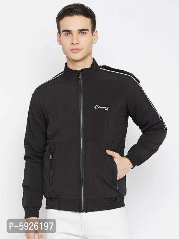 Full Sleeve Solid Men Jacket - Black, XL(45 INCHES)