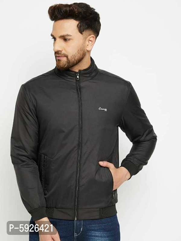 Full Sleeve Solid Men Jacket - Black, 2XL(48 inches)
