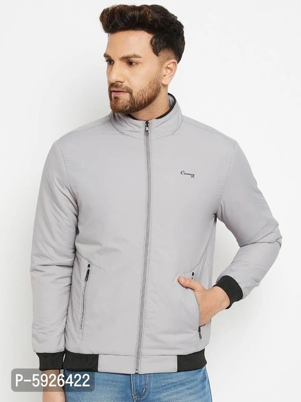 Full Sleeve Solid Men Jacket - Grey, 2XL