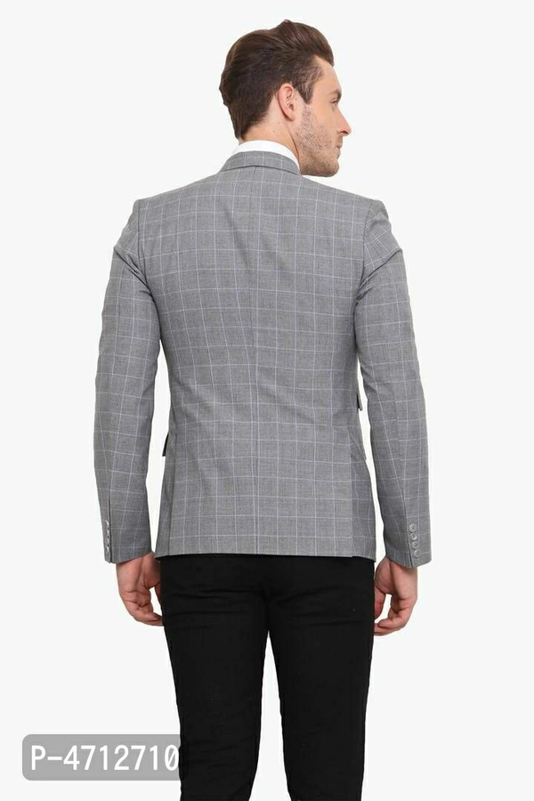 Fashionable Grey Polyviscose Jacket For Men - Grey, M(38 inches)