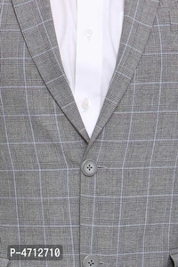 Fashionable Grey Polyviscose Jacket For Men - Grey, M(38 inches)