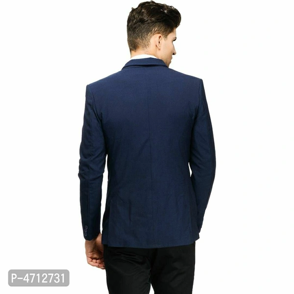 Fashionable Blue Polyviscose Jacket For Men - L(40 inches), Blue