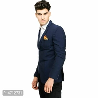 Fashionable Blue Polyviscose Jacket For Men - XL(42 inches), Blue