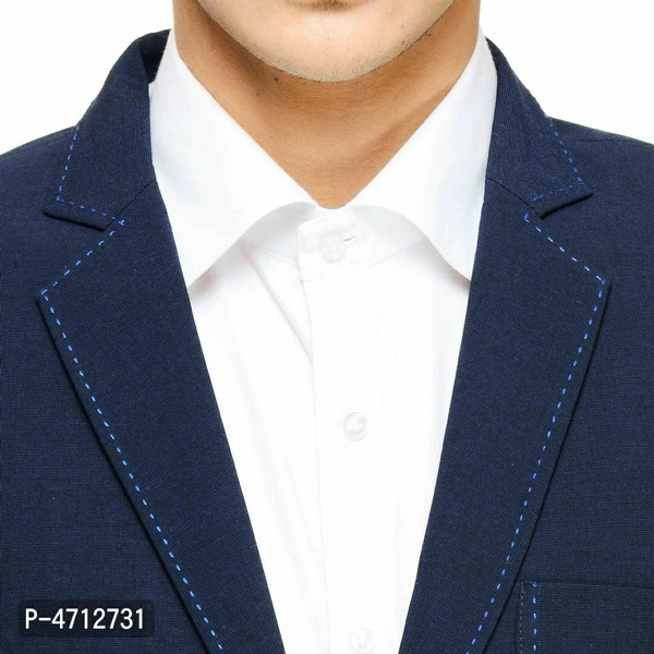 Fashionable Blue Polyviscose Jacket For Men - XL(42 inches), Blue