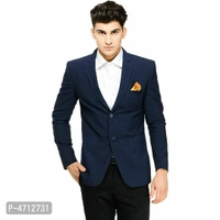 Fashionable Blue Polyviscose Jacket For Men - XL(42 inches), Blue
