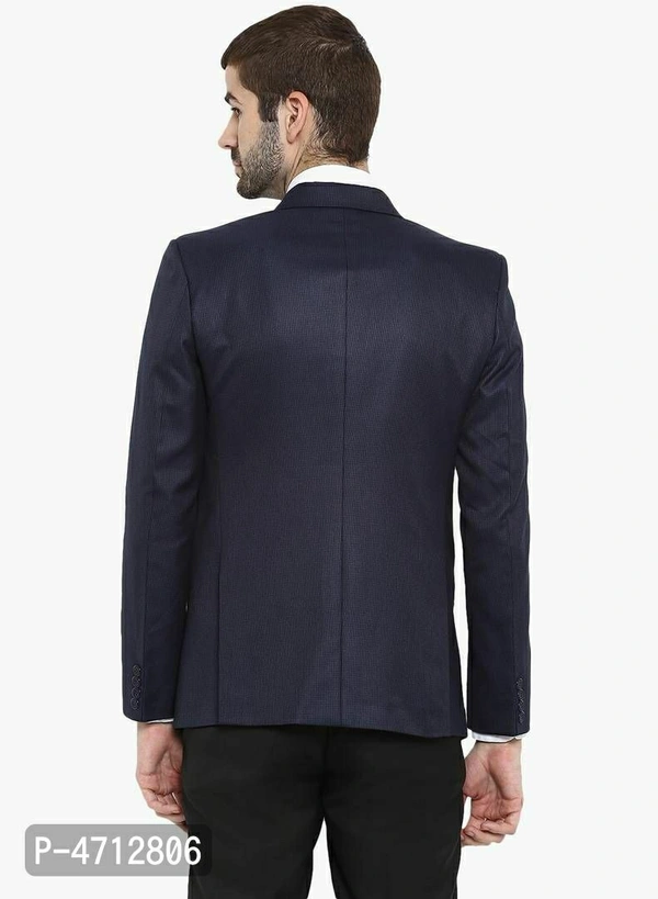 Fashionable Navy Blue Polyviscose Jacket For Men - Navy Blue, M(38 inches)