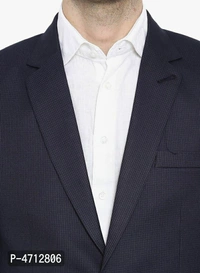 Fashionable Navy Blue Polyviscose Jacket For Men - Navy Blue, M(38 inches)