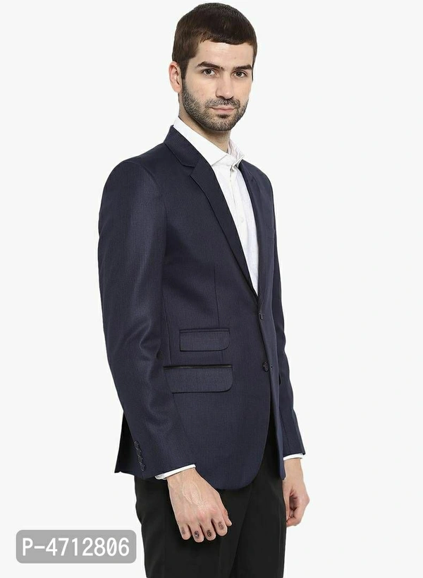 Fashionable Navy Blue Polyviscose Jacket For Men - Navy Blue, 2XL(44 INCHES)