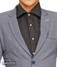 Fashionable Blue Polyviscose Jacket For Men - Blue, M(38 inches)