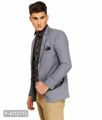 Fashionable Blue Polyviscose Jacket For Men - Blue, XL(42 inches)