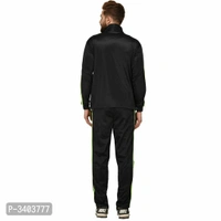 Men's Black Polyester Self Pattern Long Sleeves Sporty Jacket - Black, XL(42 inches)