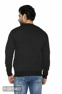 Men's Polyester Sweatshirt - Black, L(40 inches)