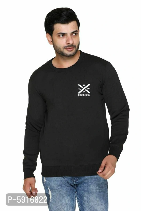 Men's Polyester Sweatshirt - Black, XL(42 inches)