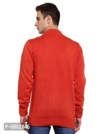 Stylish Acrylic Red Solid Long Sleeves Turtle Neck Sweater For Men - Red, L(42 inches)