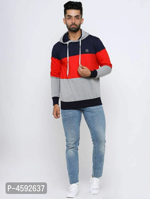 Men'S Full Sleeve Colorblock Sweatshirts With Hood - S(40 inches), Multicoloured