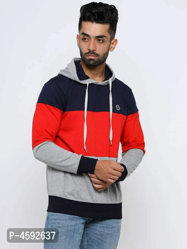 Men'S Full Sleeve Colorblock Sweatshirts With Hood - S(40 inches), Multicoloured