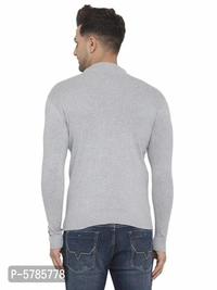 Men Grey Solid Pullover Sweater - Grey, XL(44 inches)