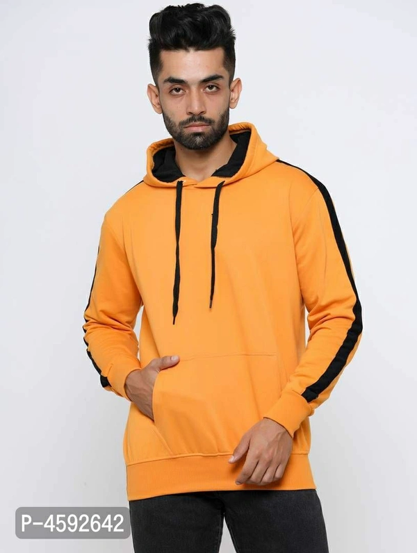 Men Full Sleeve Sweatshirts With Hood - Golden, S(40 inches)