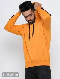 Men Full Sleeve Sweatshirts With Hood - Golden, L(44 inches)