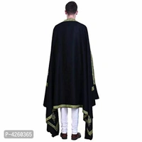 Fashionable Black Pashmina Viscose Solid Shawl For Men - Black, Length- 240 cm X Width - 90 cm