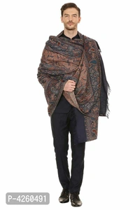Modern Multicoloured Faux Pashmina Wool Shawl For Men - Multicolored, Length - 240 cm X Width - 90 cm