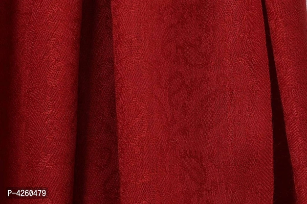 Modern Red Wool Jaquard Woven Shawl For Men - Red, Length - 240 cm X Width - 90 cm