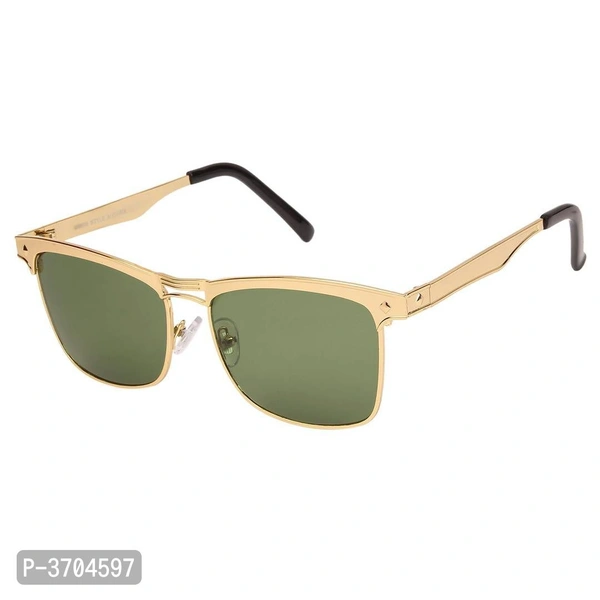 Gold UV Protection Glass Lens Full Rim Wayfarer Sunglasses  For Unisex - Golden