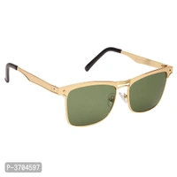 Gold UV Protection Glass Lens Full Rim Wayfarer Sunglasses  For Unisex - Golden