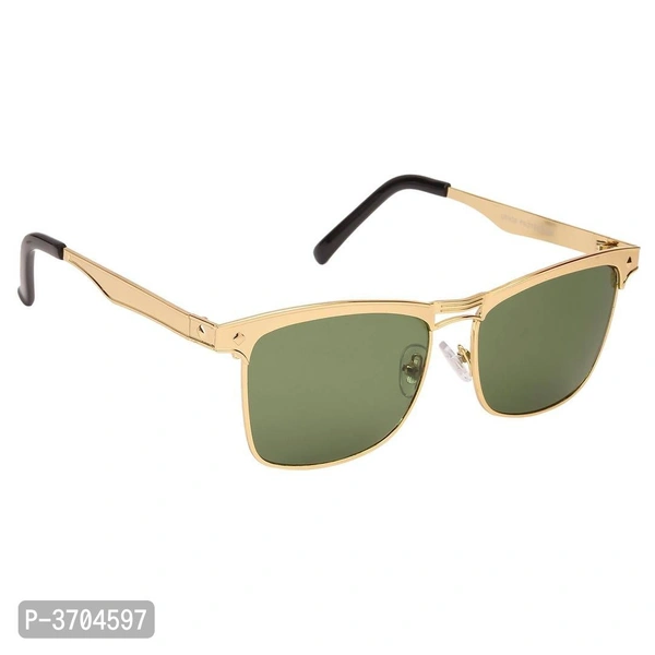 Gold UV Protection Glass Lens Full Rim Wayfarer Sunglasses  For Unisex - Golden