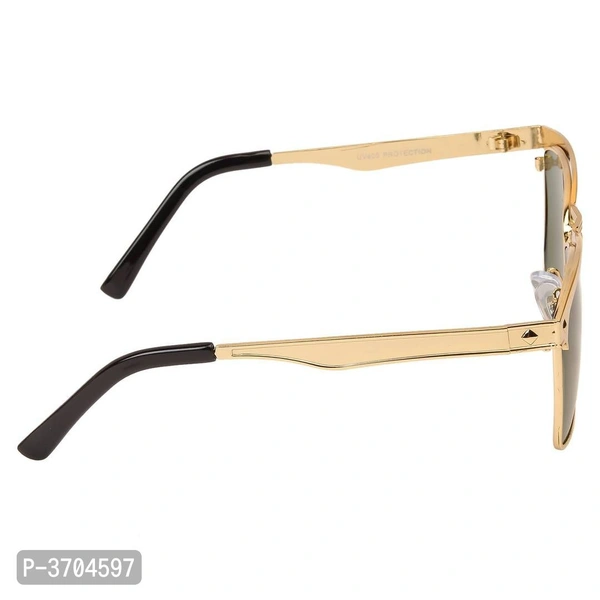 Gold UV Protection Glass Lens Full Rim Wayfarer Sunglasses  For Unisex - Golden