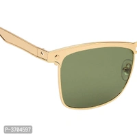 Gold UV Protection Glass Lens Full Rim Wayfarer Sunglasses  For Unisex - Golden