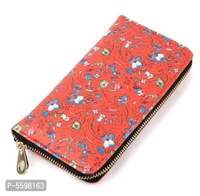 Stylish Printed Wallet - Red, LENGTH: 21.0 (in inches) || WIDTH: 4.0 (in inches) || HEIGHT: 11.0 (in inches)