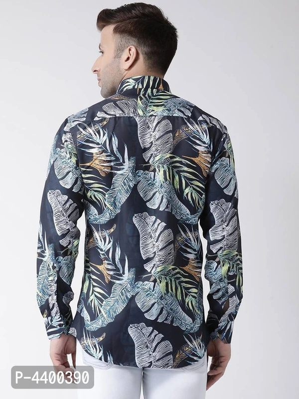 Stylish Grey Printed Cotton Blend Slim Fit Casual Shirt For Men - Grey, 40 inches