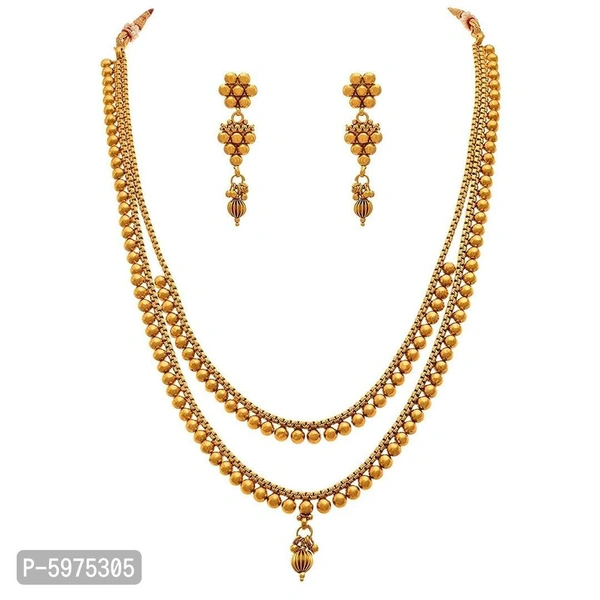 Women Alloy Golden Jewellwey Set - Golden