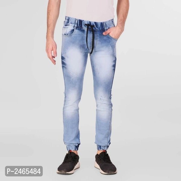 Blue Faded Denim Regular Fit Mid-Rise Jeans - 34 inches, Blue