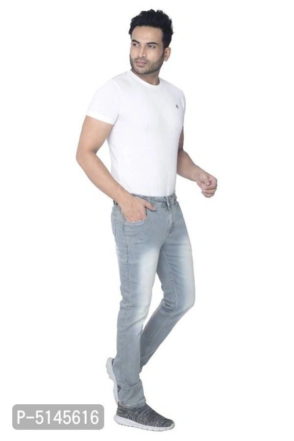 Men slim fit stretchable jeans- Grey - 28 inches, Grey