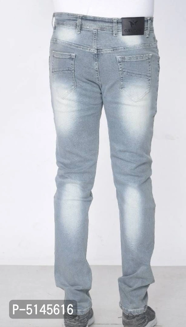 Men slim fit stretchable jeans- Grey - 32 inches, Grey