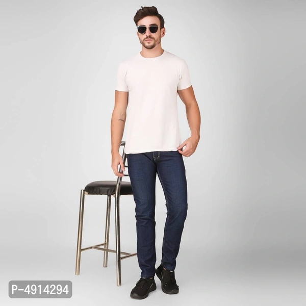 Mens Blue Denim Regular Fit Mid Waist Jeans - 32 inches, Blue