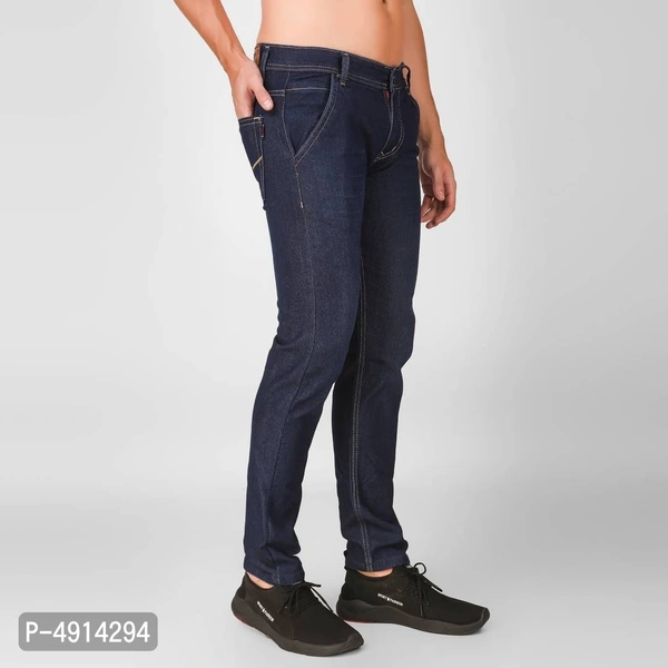 Mens Blue Denim Regular Fit Mid Waist Jeans - 34 inches, Blue