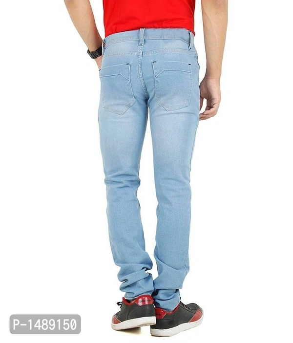 Blue Faded Denim Regular Fit Mid-Rise Jeans - 34 inches, Blue
