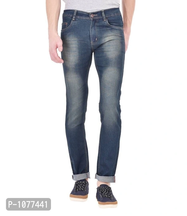 Blue Strechable Denim Jeans - Blue, 34 inches