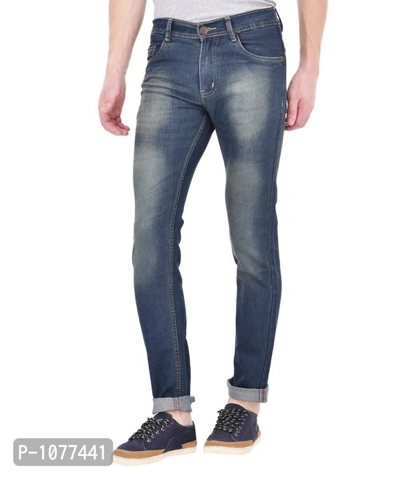 Blue Strechable Denim Jeans - Blue, 34 inches